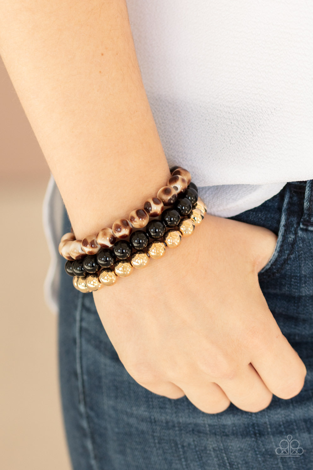 Paparazzi ♥ Courageously Couture - Black ♥ Bracelet
