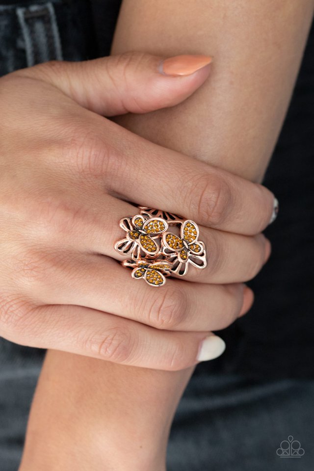 Paparazzi ♥ Flighty Flutter - Copper ♥ Ring