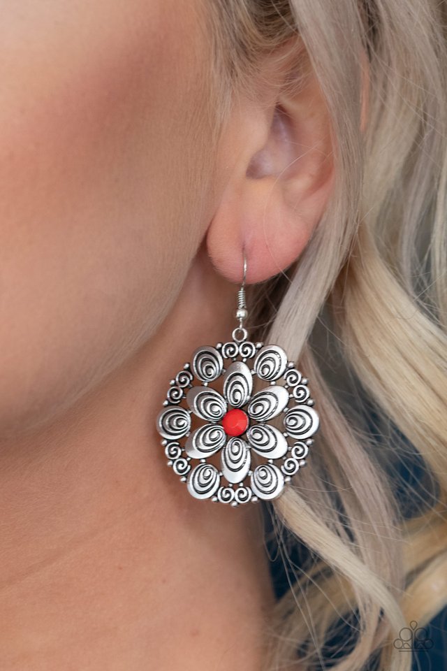 Paparazzi ♥ Grove Groove - Red ♥ Earrings