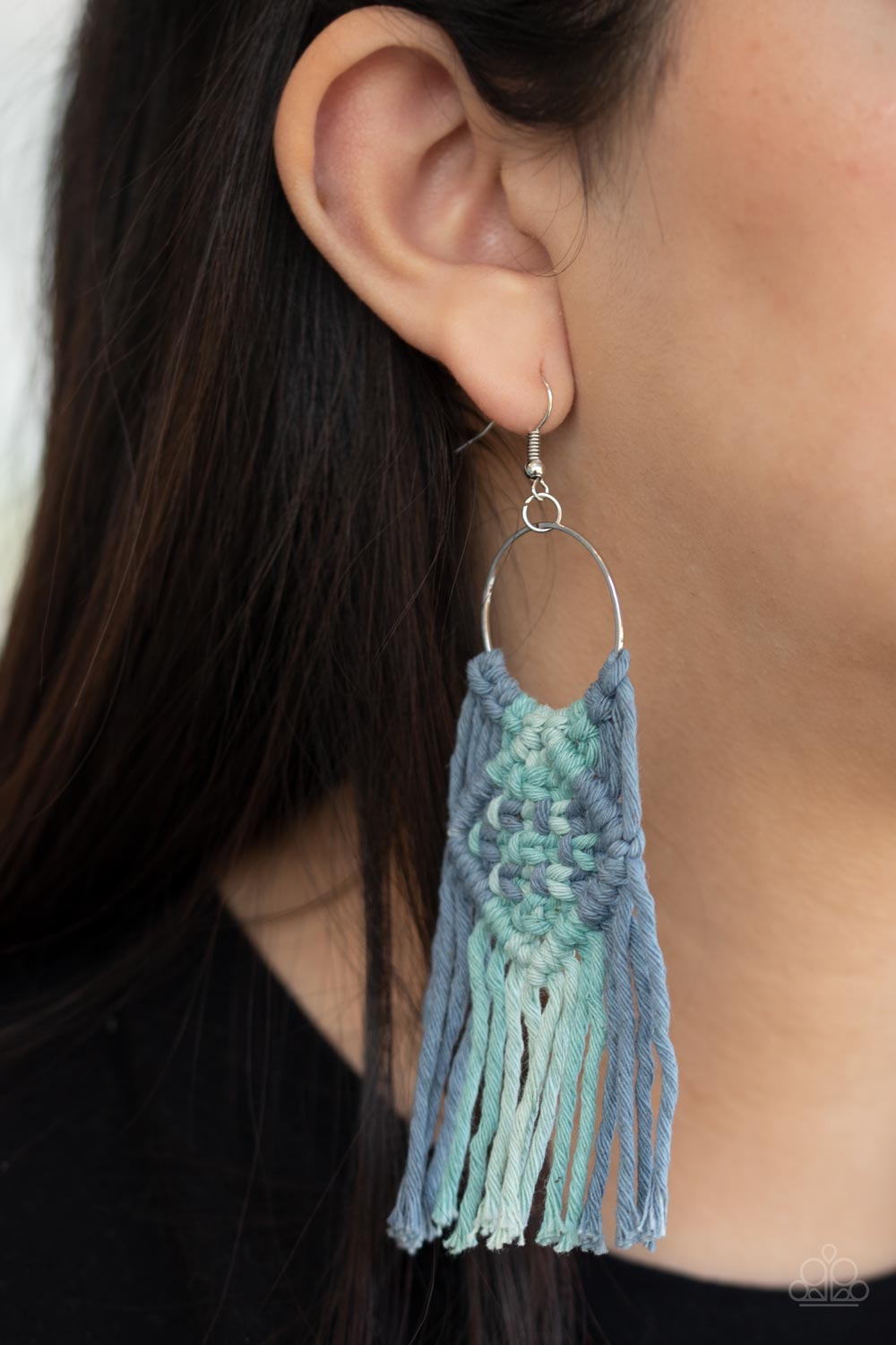 Paparazzi ♥ Macrame Rainbow - Blue ♥ Earrings