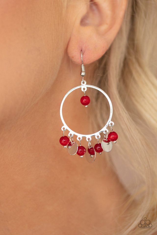 Paparazzi ♥ Bubbly Buoyancy - Red ♥ Earrings