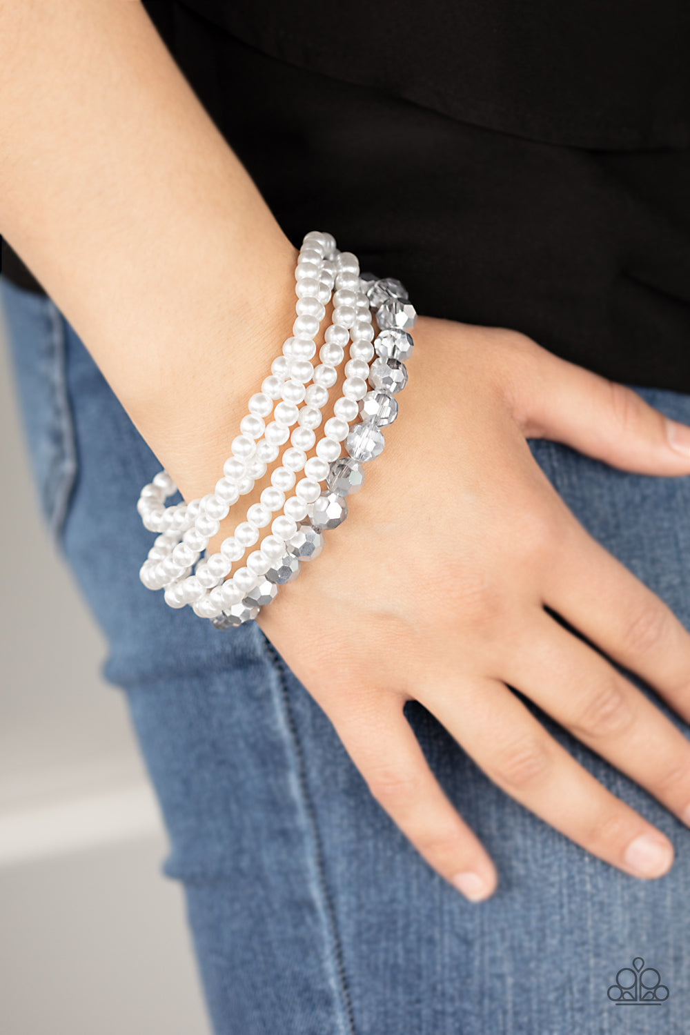 Paparazzi ♥ Refined Renegade - White ♥ Bracelet