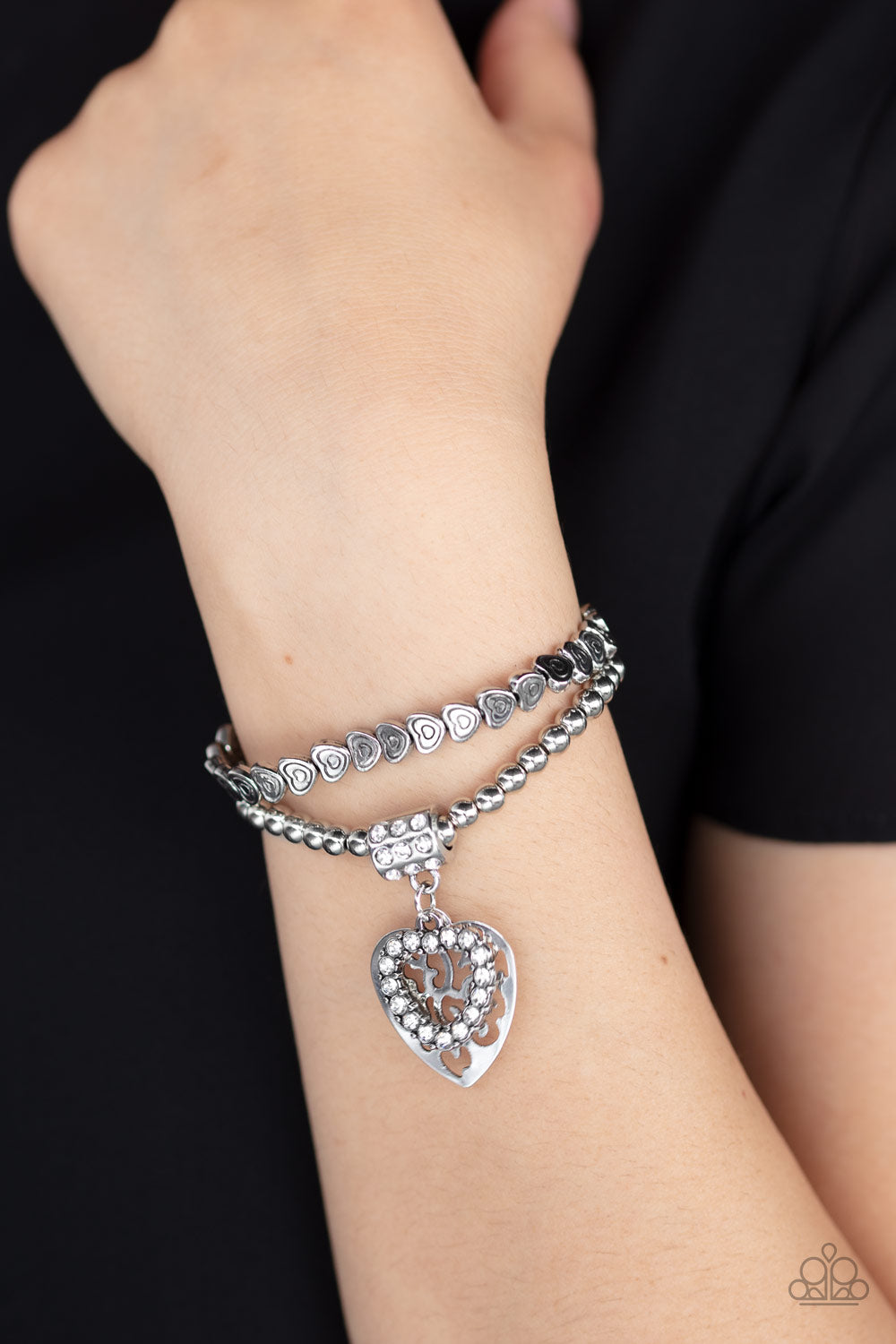 Paparazzi ♥ Think With Your Heart - White ♥ Bracelet