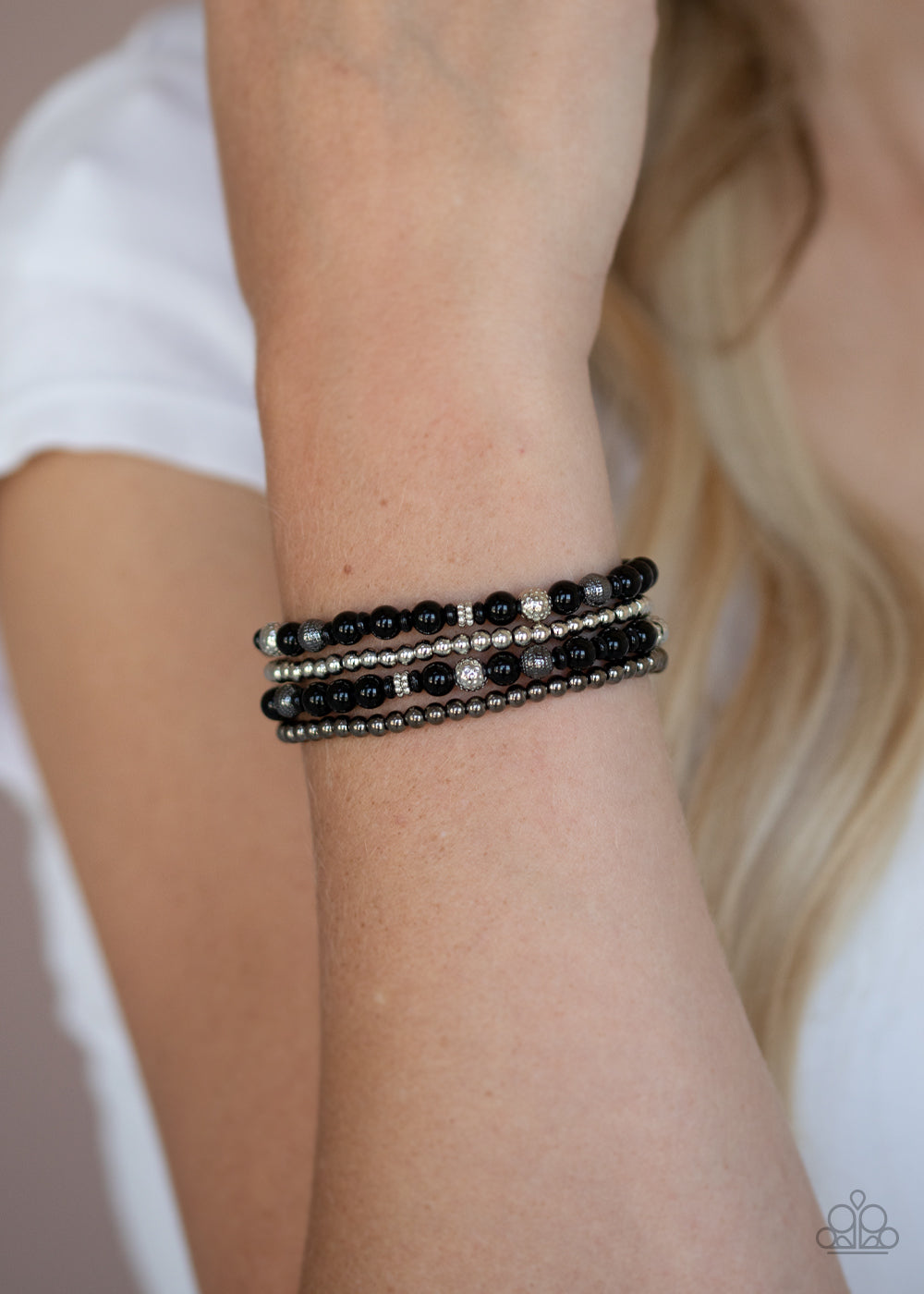 Paparazzi ♥ Stacked Style Maker - Black ♥ Bracelet