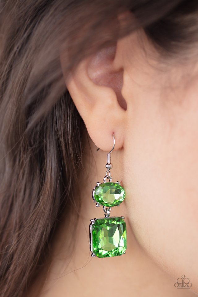 Paparazzi ♥ All ICE On Me - Green ♥ Earrings