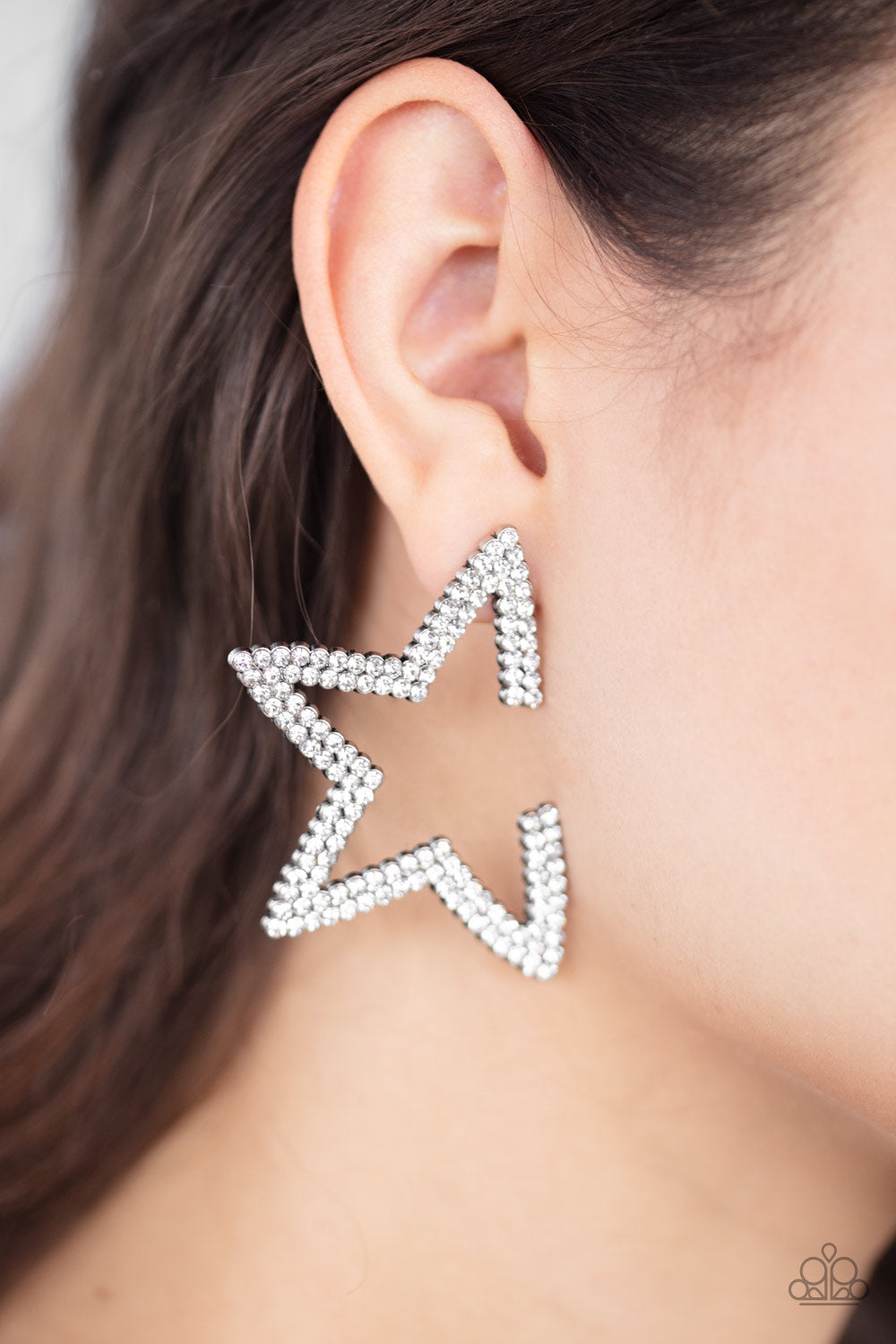 Paparazzi ♥ Star Player - White ♥ Post Earrings