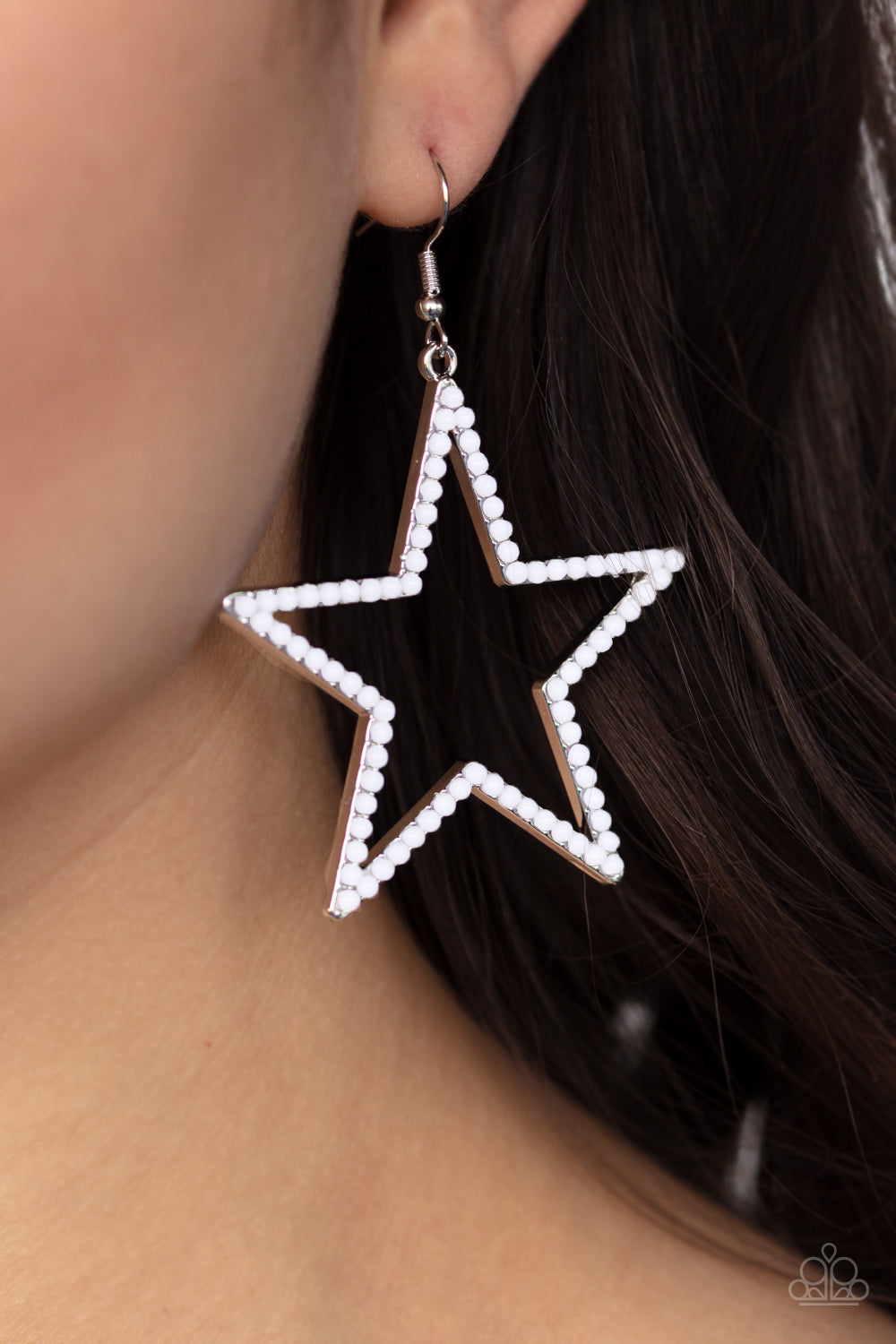 Paparazzi ♥ Count Your Stars - White ♥ Earrings