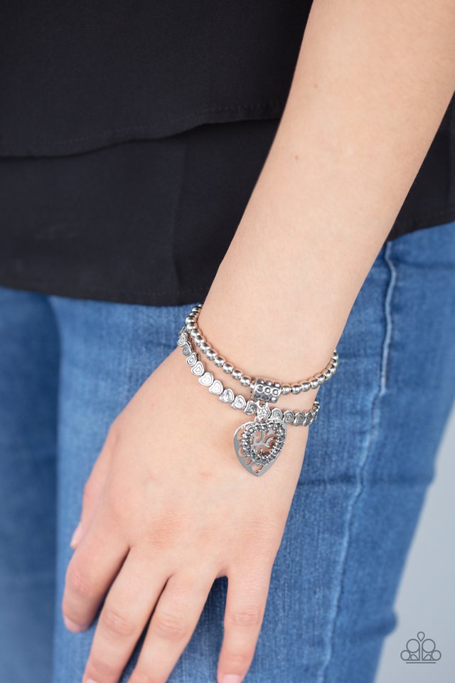 Paparazzi ♥ Think With Your Heart - Silver ♥ Bracelet