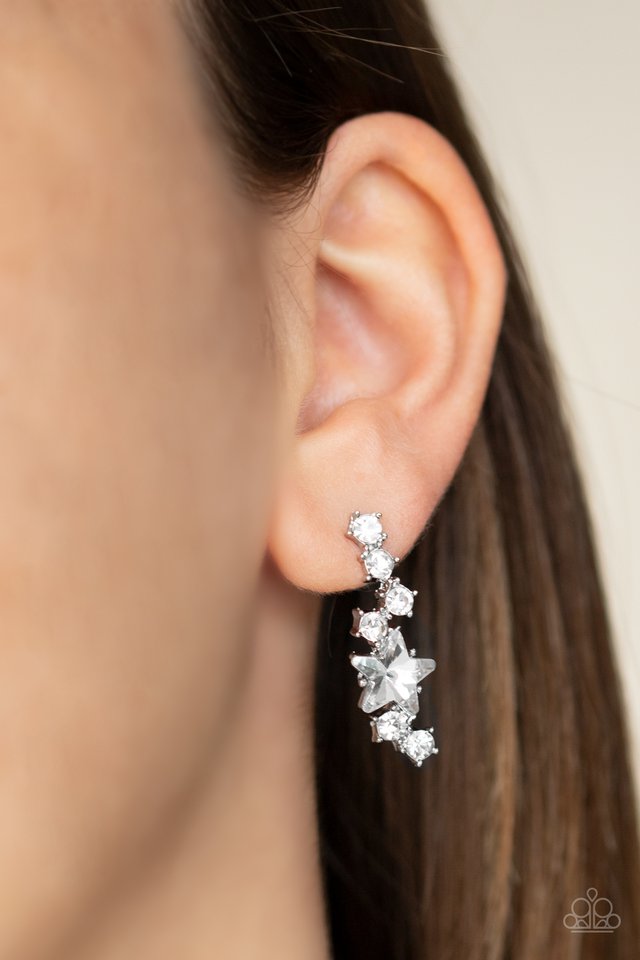 Paparazzi ♥ Cosmic Combustion - White ♥ Post Earrings