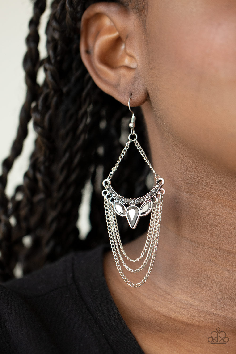 Paparazzi ♥ Burst Into TIERS - Silver ♥ Earrings