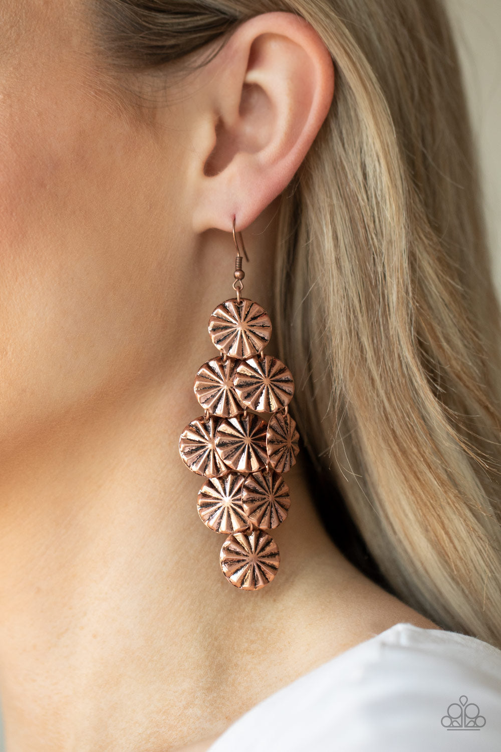 Paparazzi ♥ Star Spangled Shine - Copper ♥ Earrings