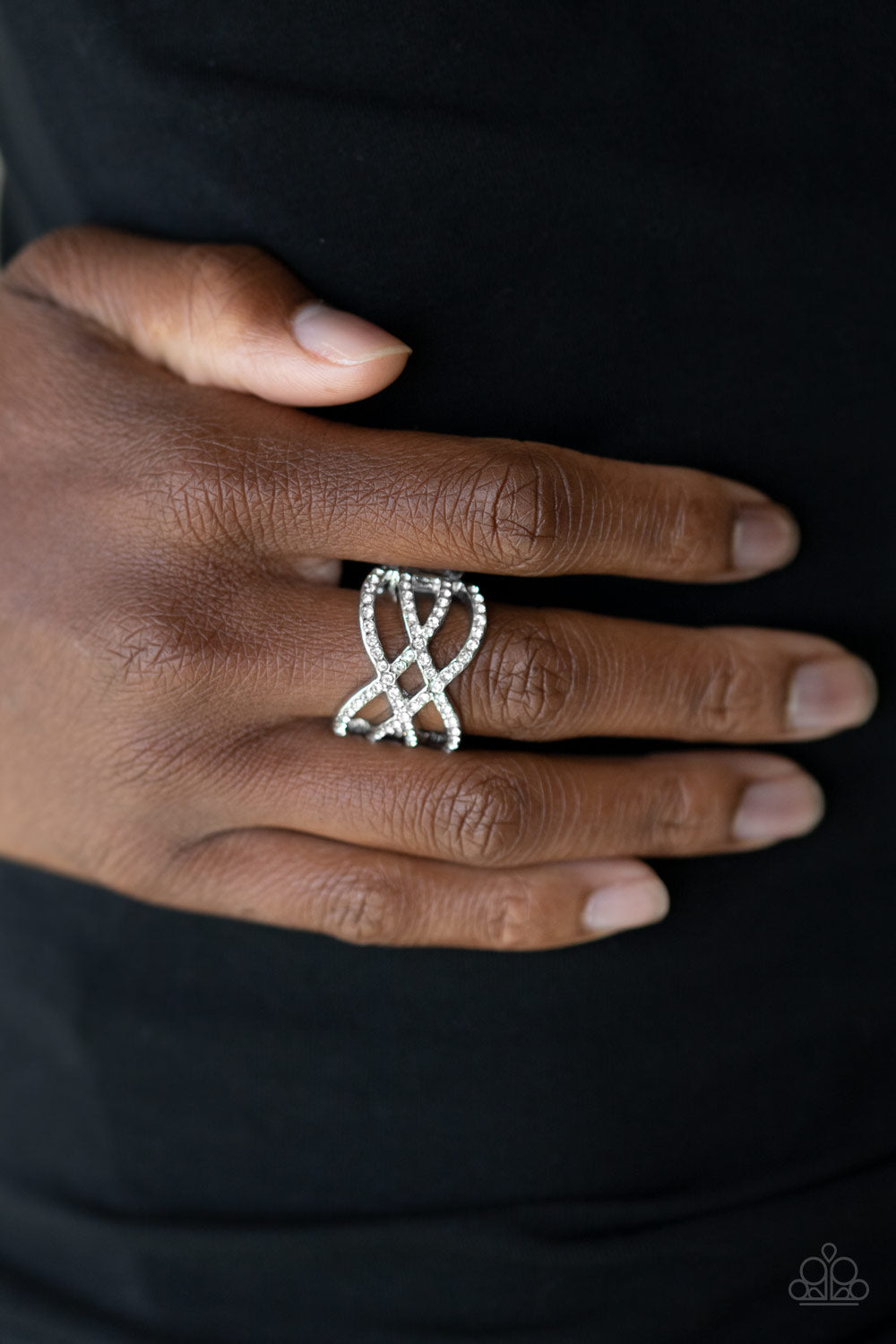 Paparazzi ♥ Cross Action Couture - White ♥ Ring