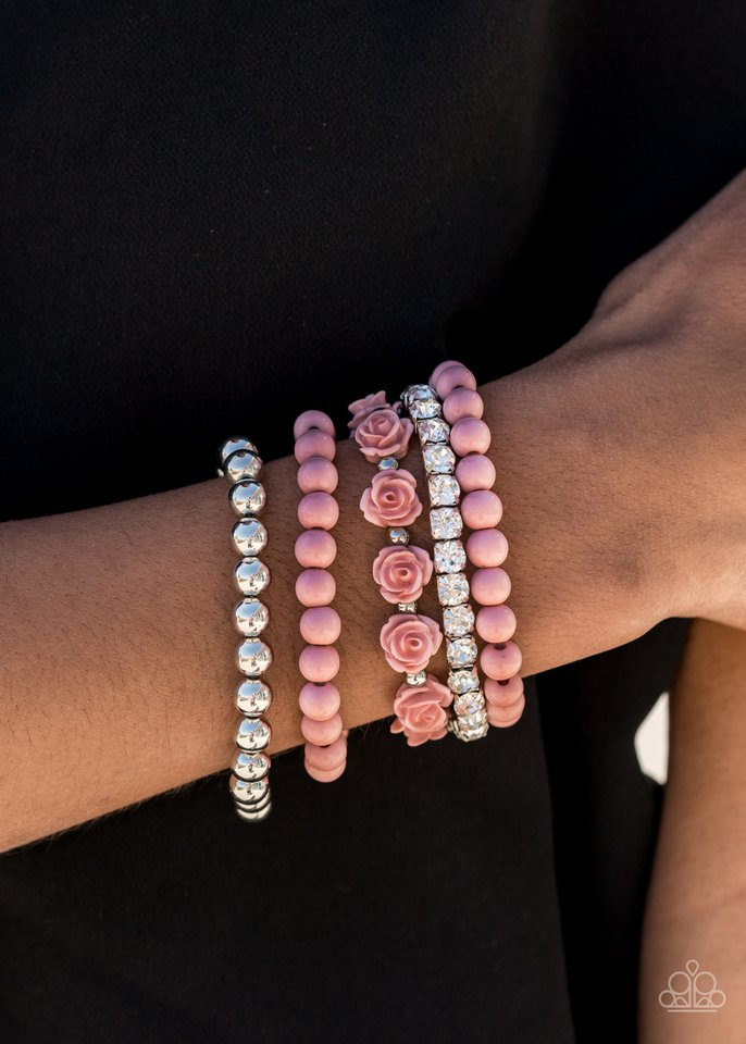 Paparazzi ♥ Rose Garden Grandeur - Pink ♥ Bracelet