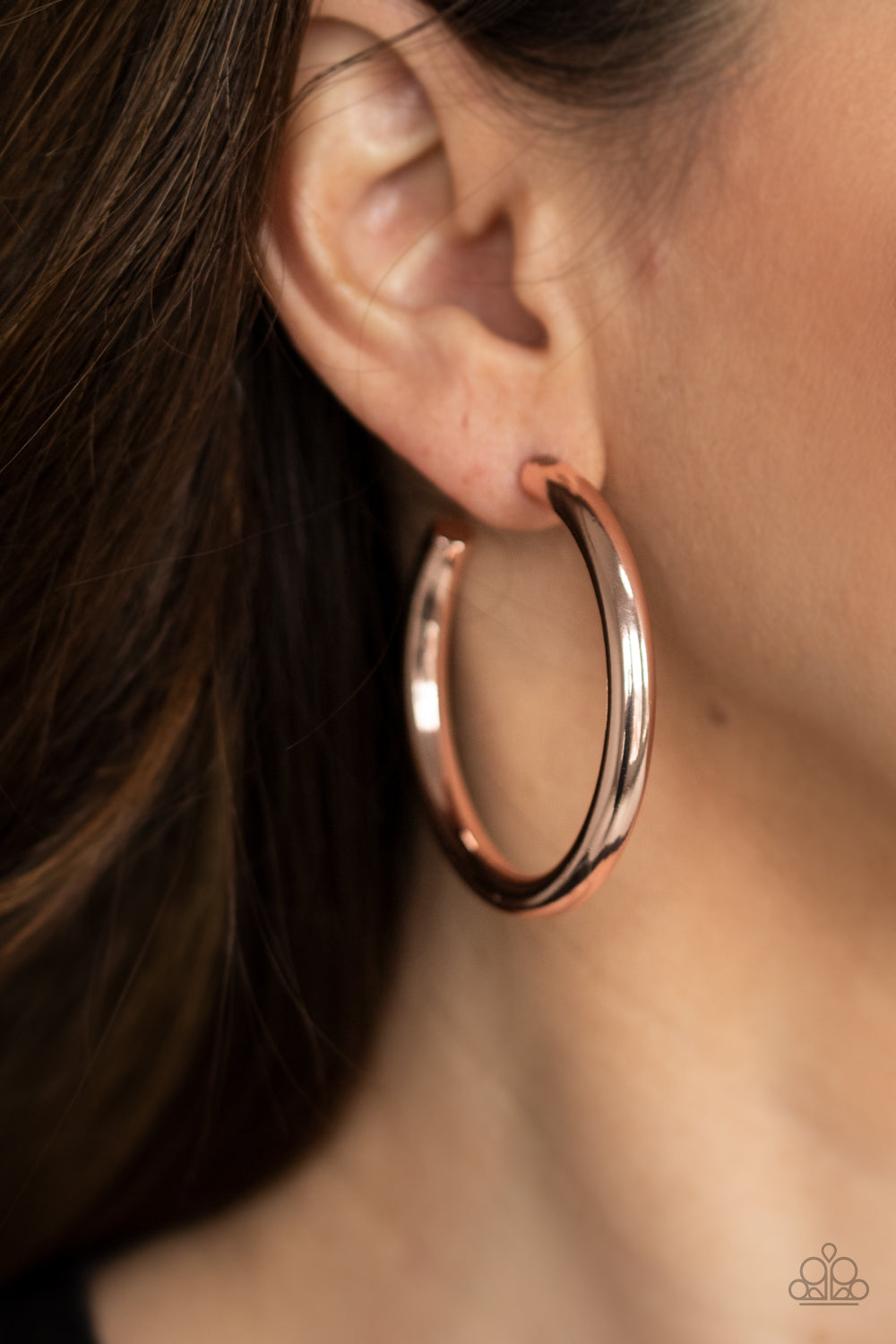 Paparazzi ♥ Hoop Hustle - Rose Gold ♥ Earrings
