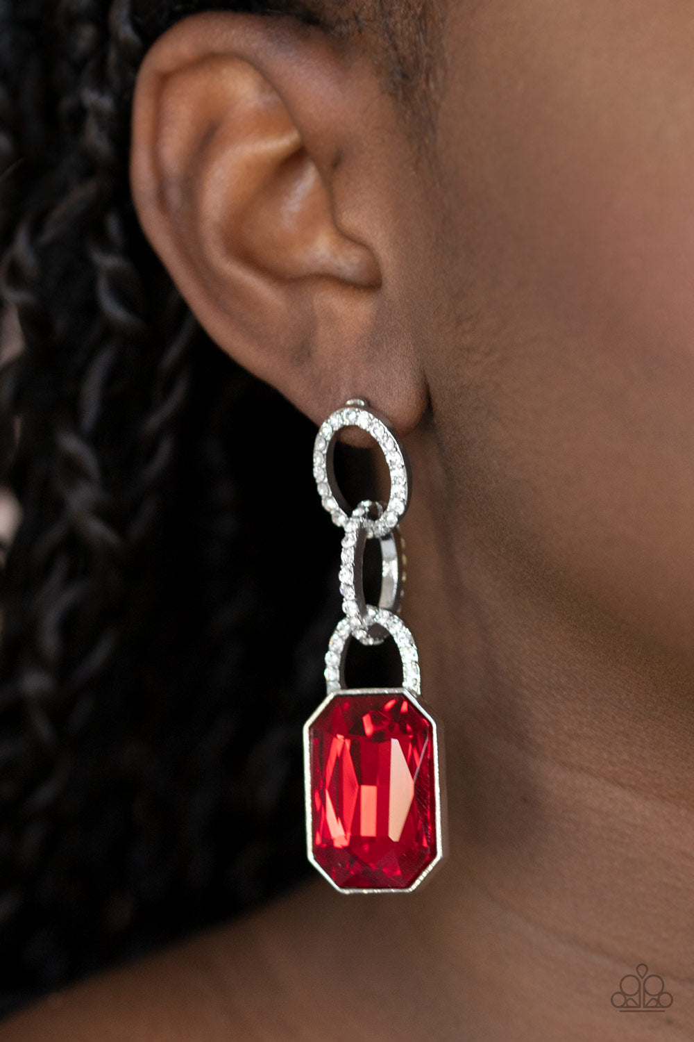 Paparazzi ♥ Superstar Status - Red ♥ Post Earrings