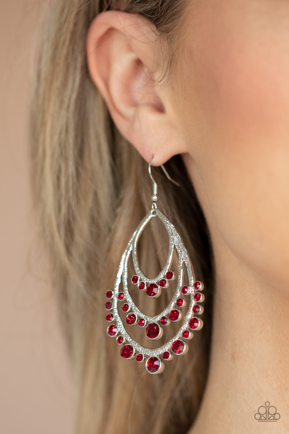 Paparazzi ♥ Break Out In TIERS - Red ♥ Earrings