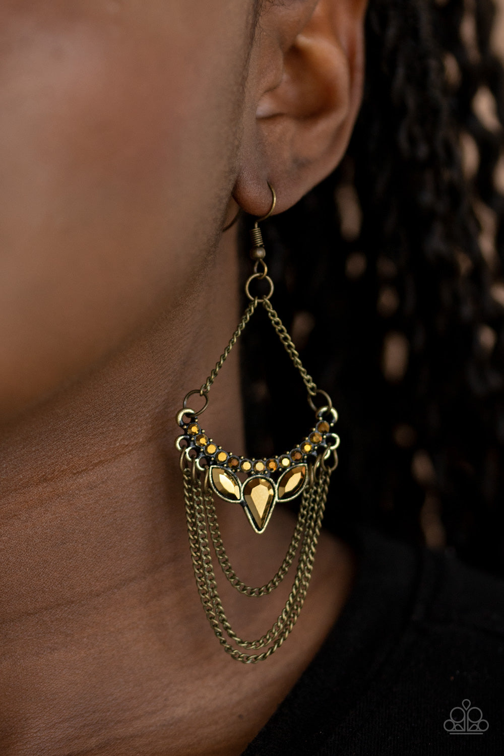 Paparazzi ♥ Burst Into TIERS - Brass ♥ Earrings