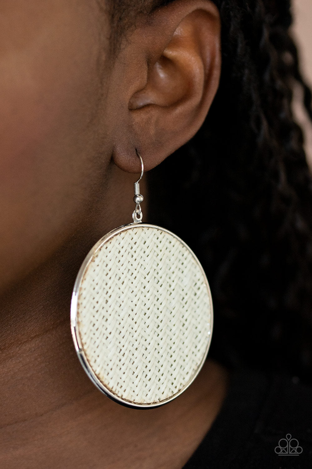 Paparazzi ♥ Wonderfully Woven - White ♥ Earrings
