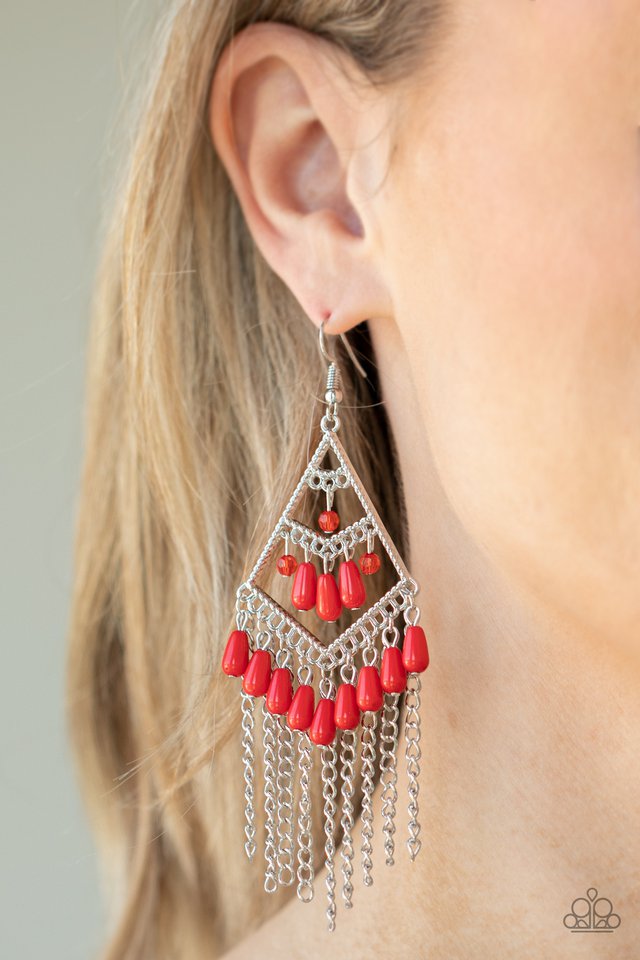 Paparazzi ♥ Trending Transcendence - Red ♥ Earrings