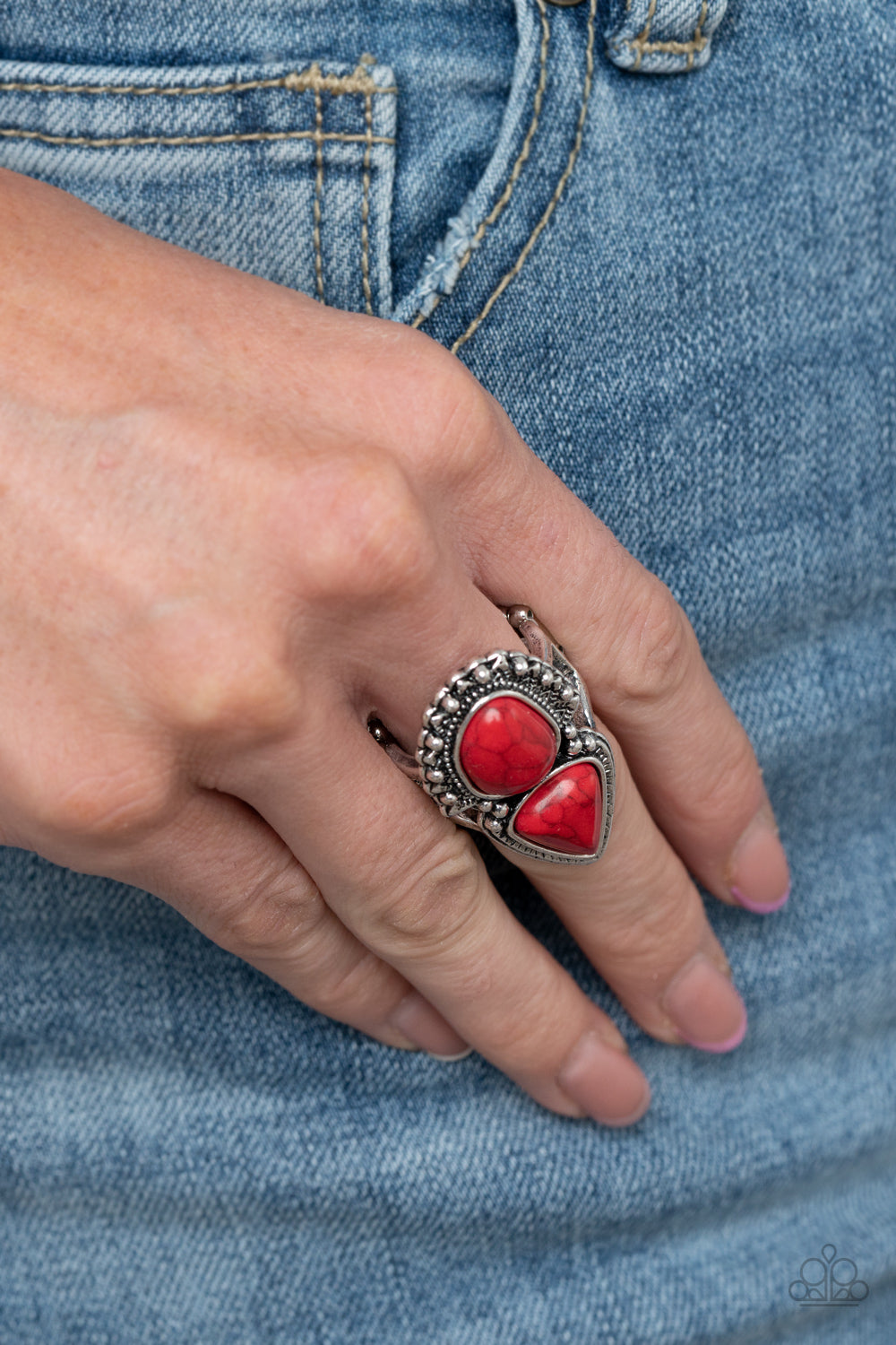 Paparazzi ♥ Mojave Mosaic - Red ♥ Ring