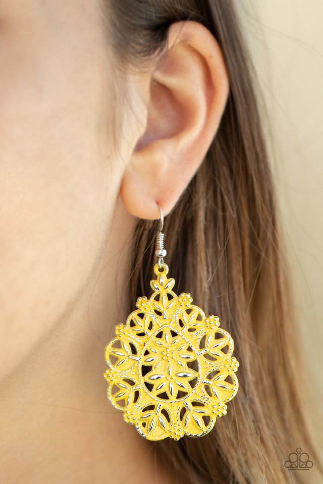 Paparazzi ♥ Floral Affair - Yellow ♥ Earrings