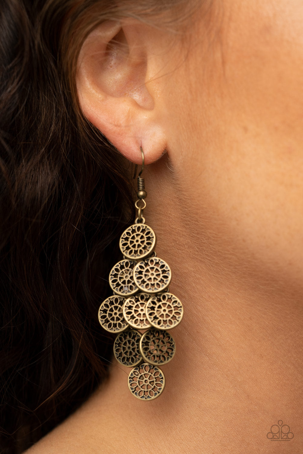 Paparazzi ♥ Blushing Blooms - Brass ♥ Earrings