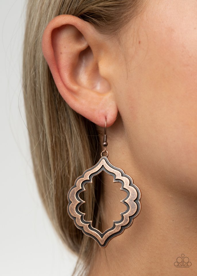 Paparazzi ♥ Taj Mahal Majesty - Copper ♥ Earrings