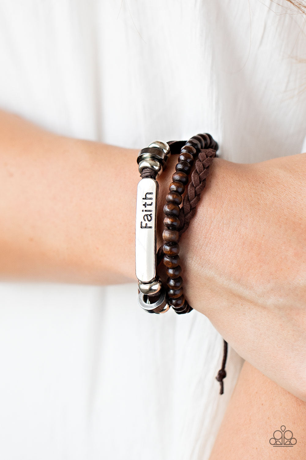 Paparazzi ♥ Let Faith Be Your Guide - Brown ♥ Bracelet