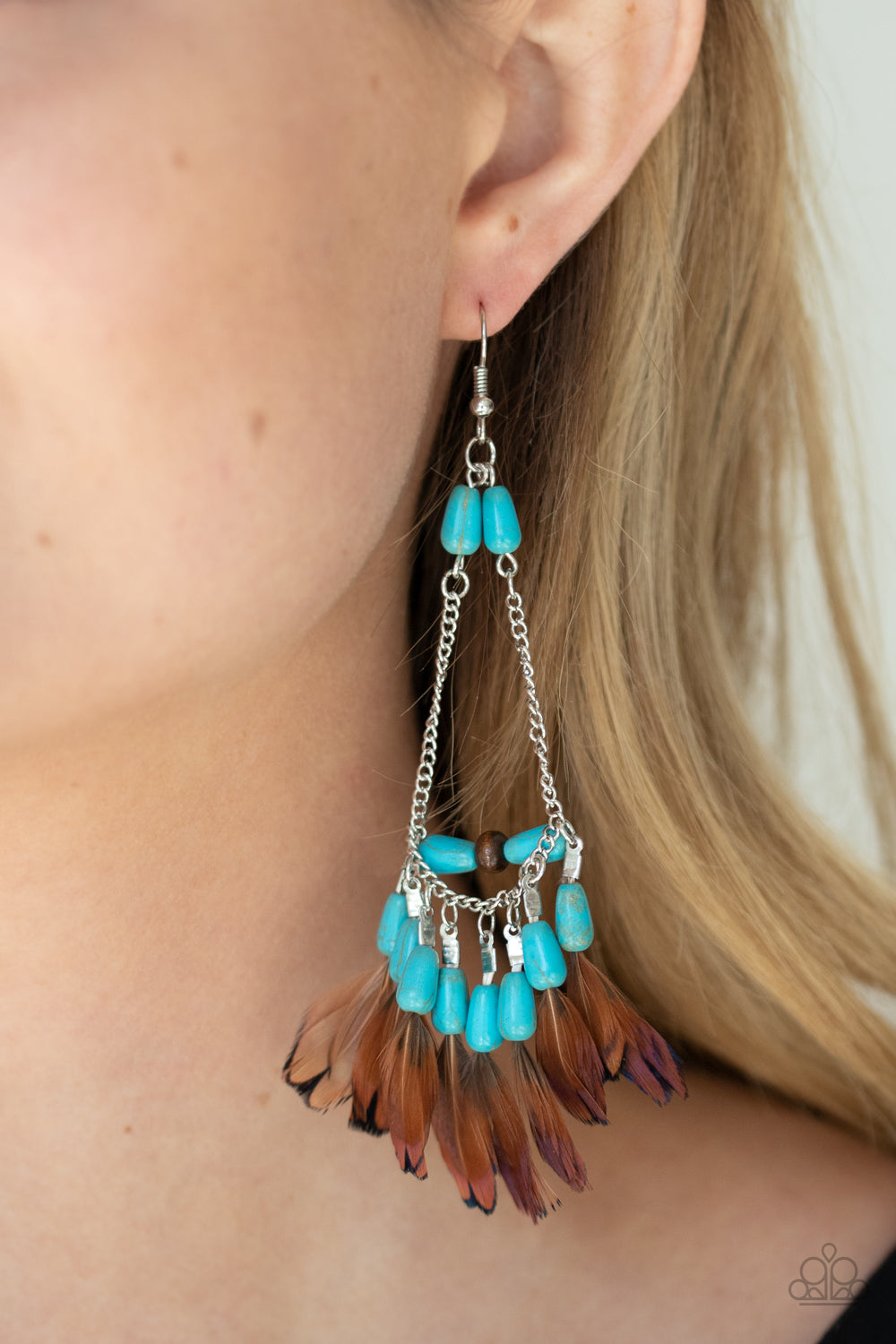 Paparazzi ♥ Haute Hawk - Blue ♥ Earrings