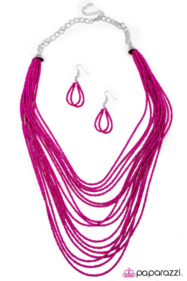 Paparazzi ♥ Sunset Samba - Pink ♥ Necklace