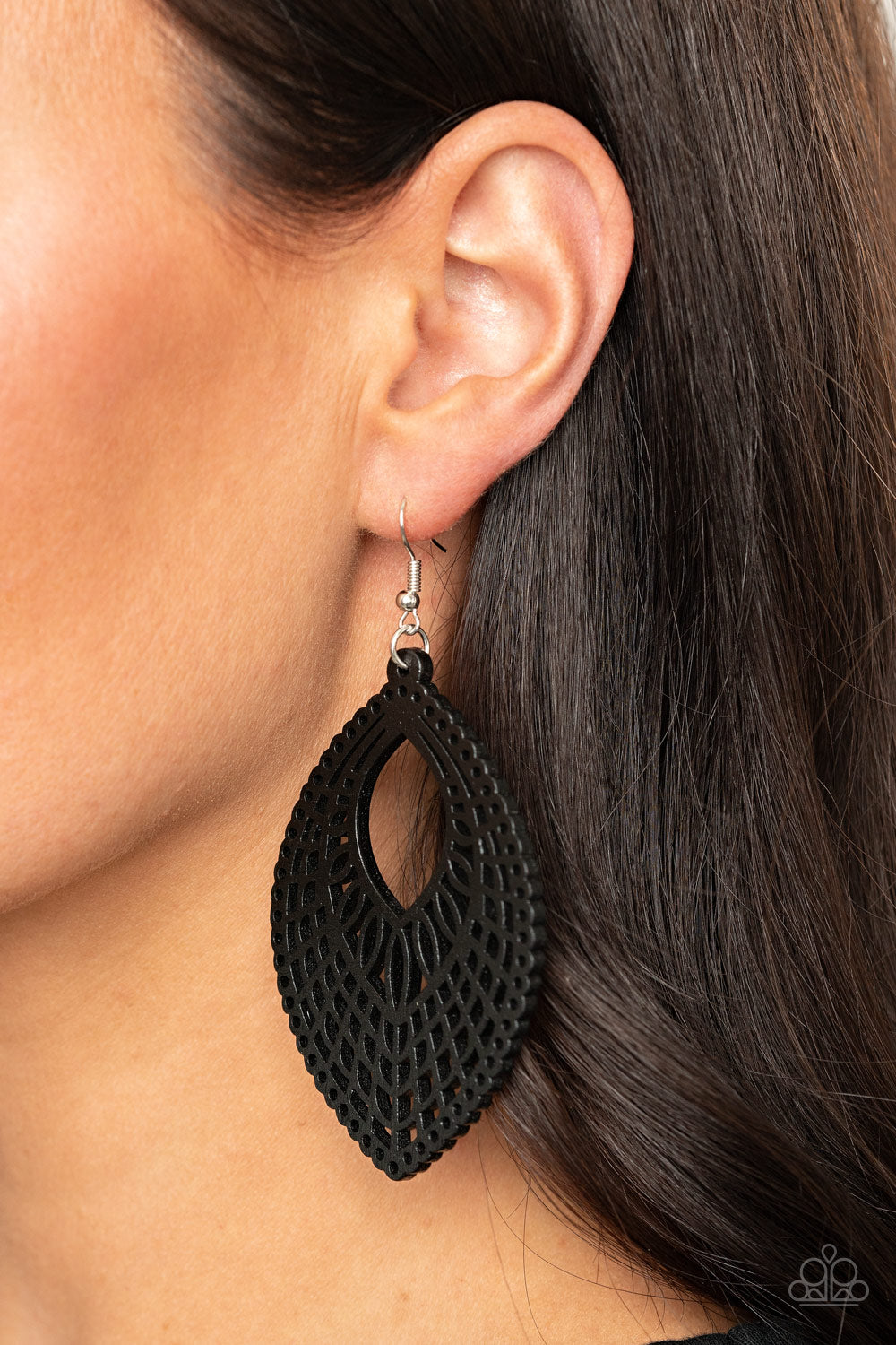 Paparazzi ♥ One Beach At A Time - Black ♥ Earrings