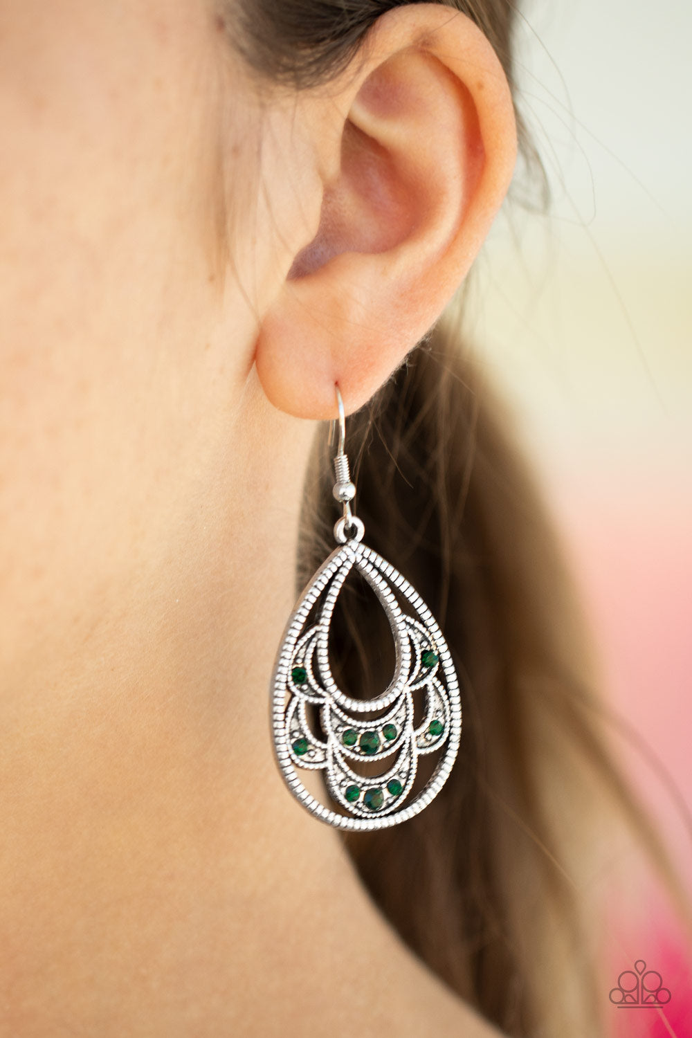 Paparazzi ♥ Malibu Macrame - Green ♥ Earrings