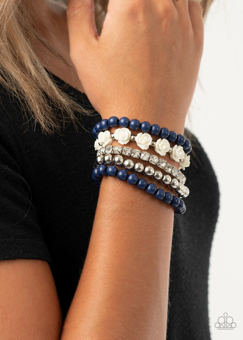 Paparazzi ♥ Rose Garden Grandeur - Blue ♥ Bracelet