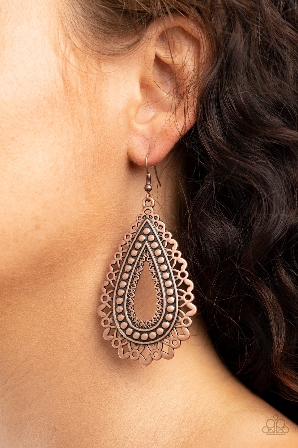 Paparazzi ♥ Texture Garden - Copper ♥ Earrings