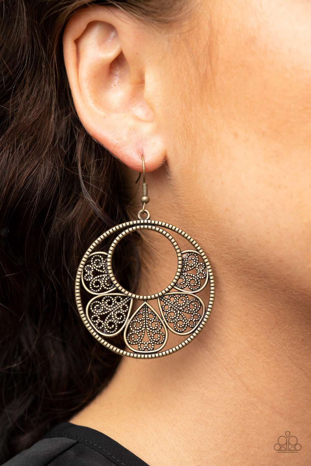 Paparazzi ♥ Petal Promenade - Brass ♥ Earrings