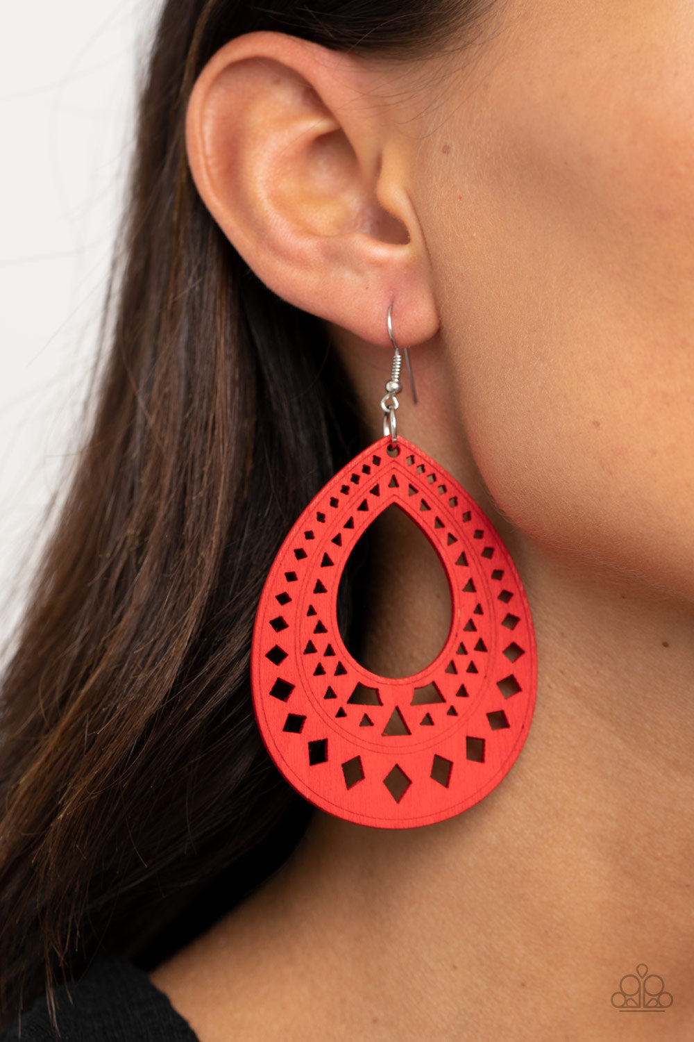 Paparazzi ♥ Belize Beauty - Red ♥ Earrings