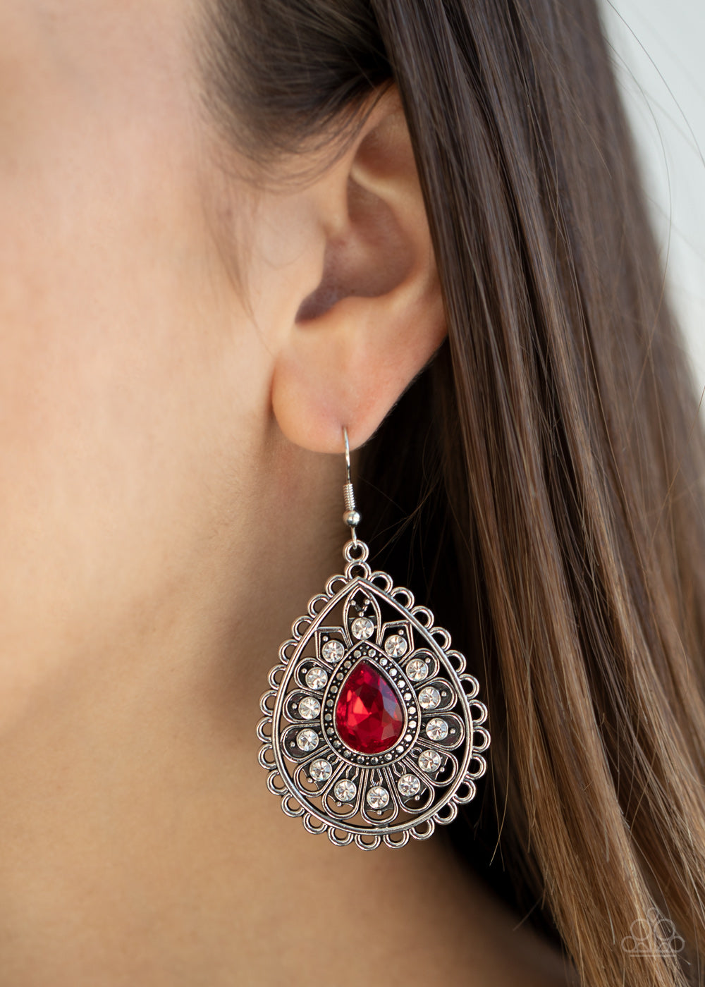 Paparazzi ♥ Eat, Drink, and BEAM Merry - Red ♥ Earrings