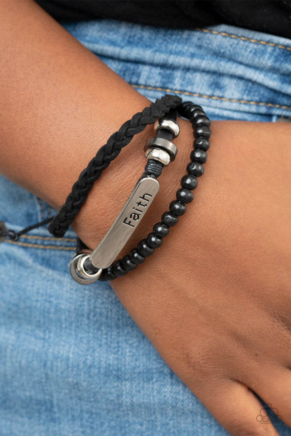 Paparazzi ♥ Let Faith Be Your Guide - Black ♥ Bracelet