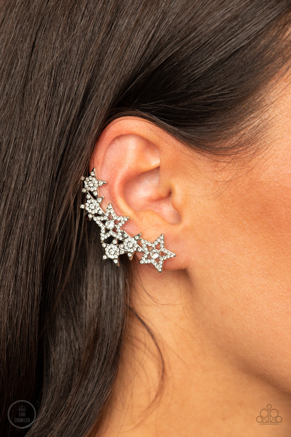 Paparazzi ♥ Star-Spangled Shimmer - White ♥ Post Earrings