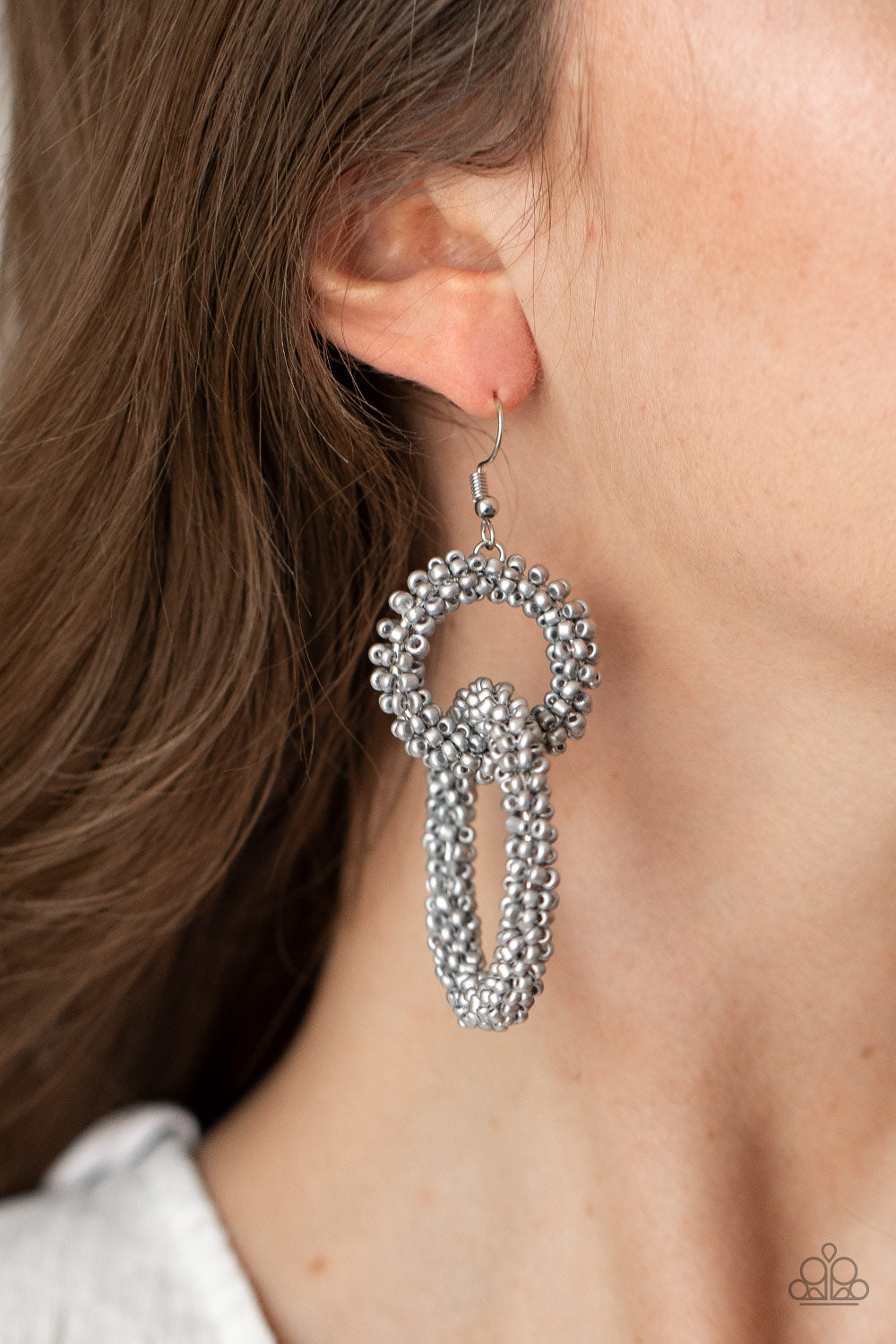 Paparazzi ♥ Luck BEAD a Lady - Silver ♥ Earrings