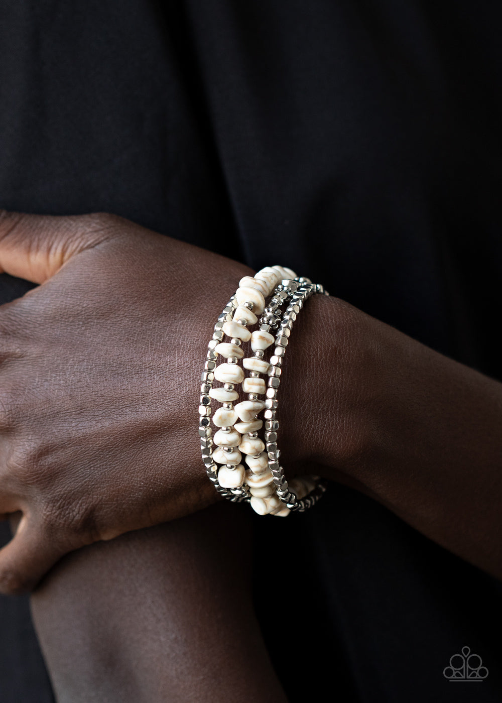 Paparazzi ♥ Rockin Renegade - White ♥ Bracelet