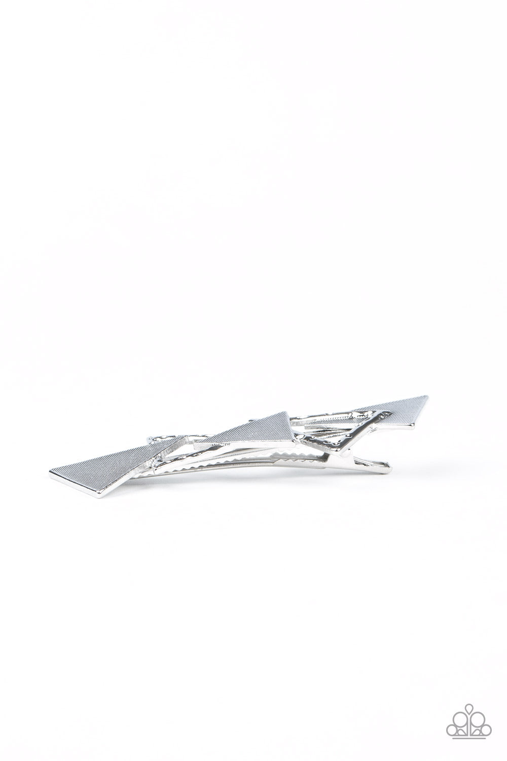Paparazzi ♥ Know All The TRIANGLES - Silver ♥ Hair Clip