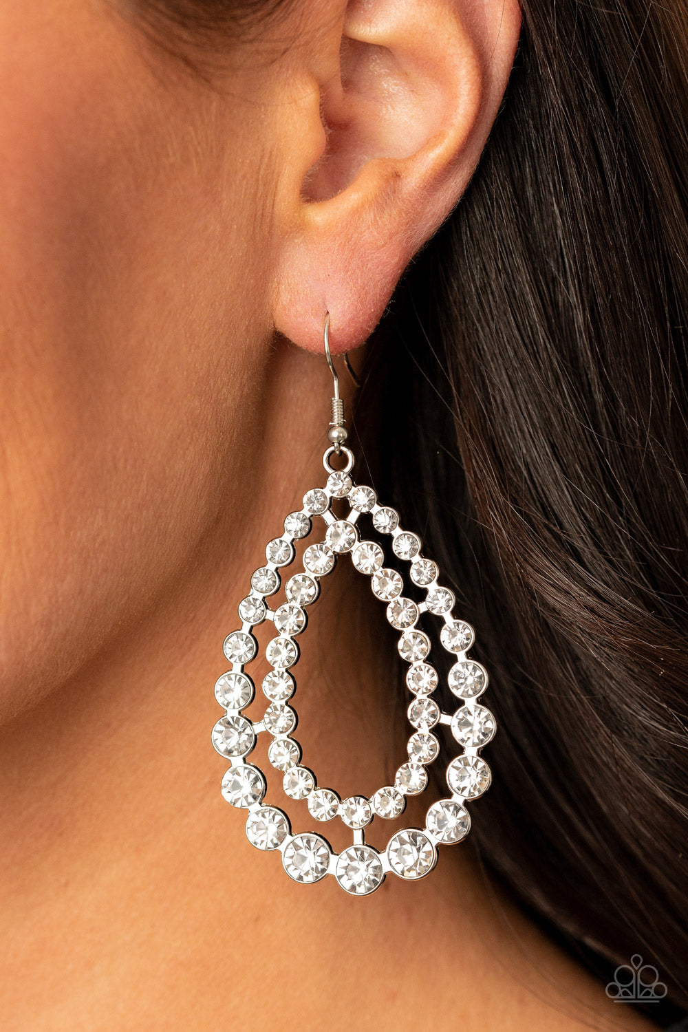 Paparazzi ♥ Glacial Glaze - White ♥ Earrings