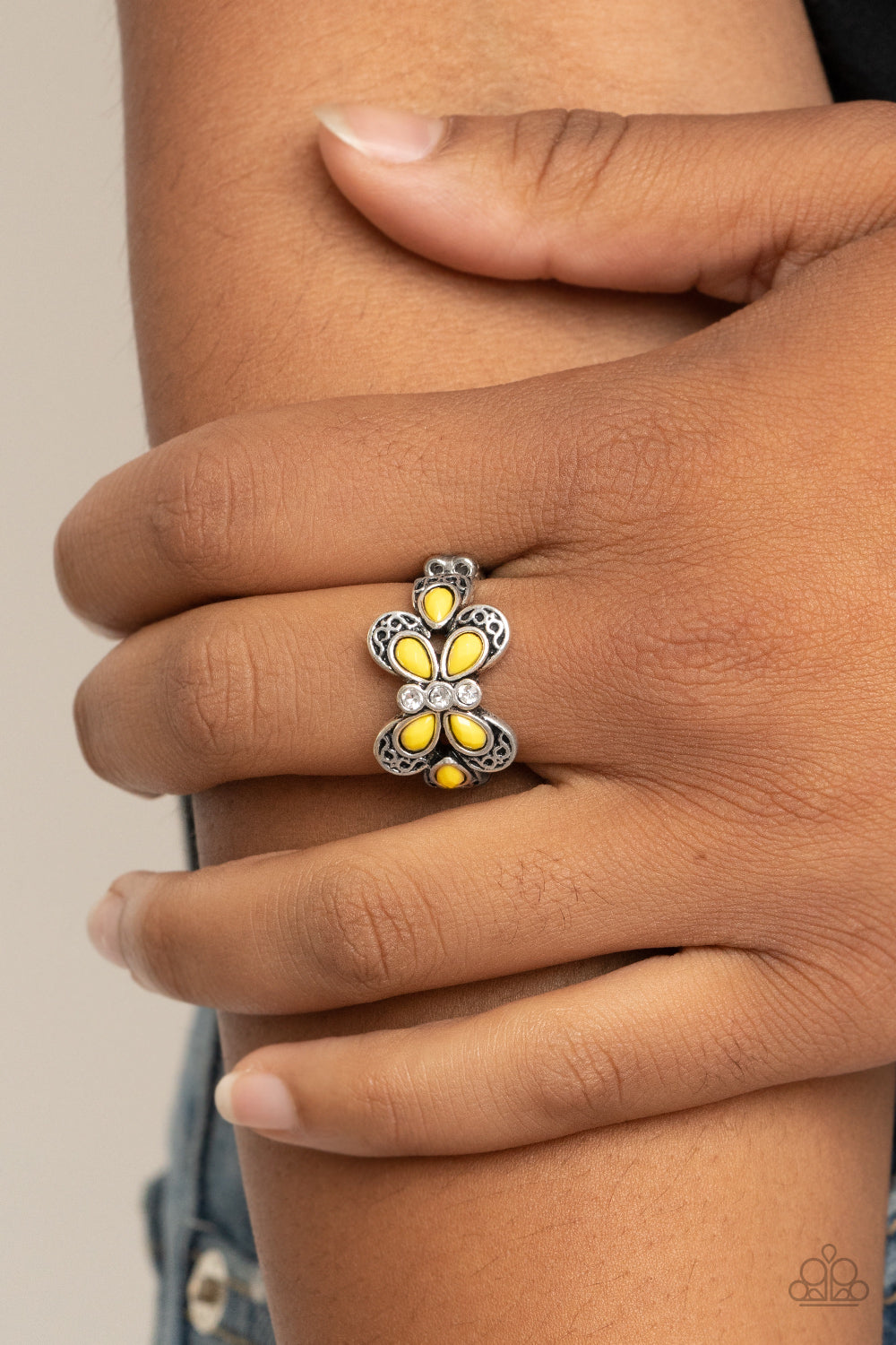 Paparazzi ♥ Boho Butterfly - Yellow ♥ Ring