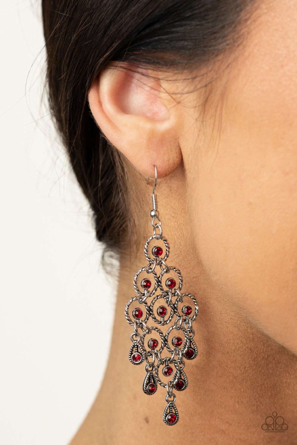 Paparazzi ♥ Chandelier Cameo - Red ♥ Earrings