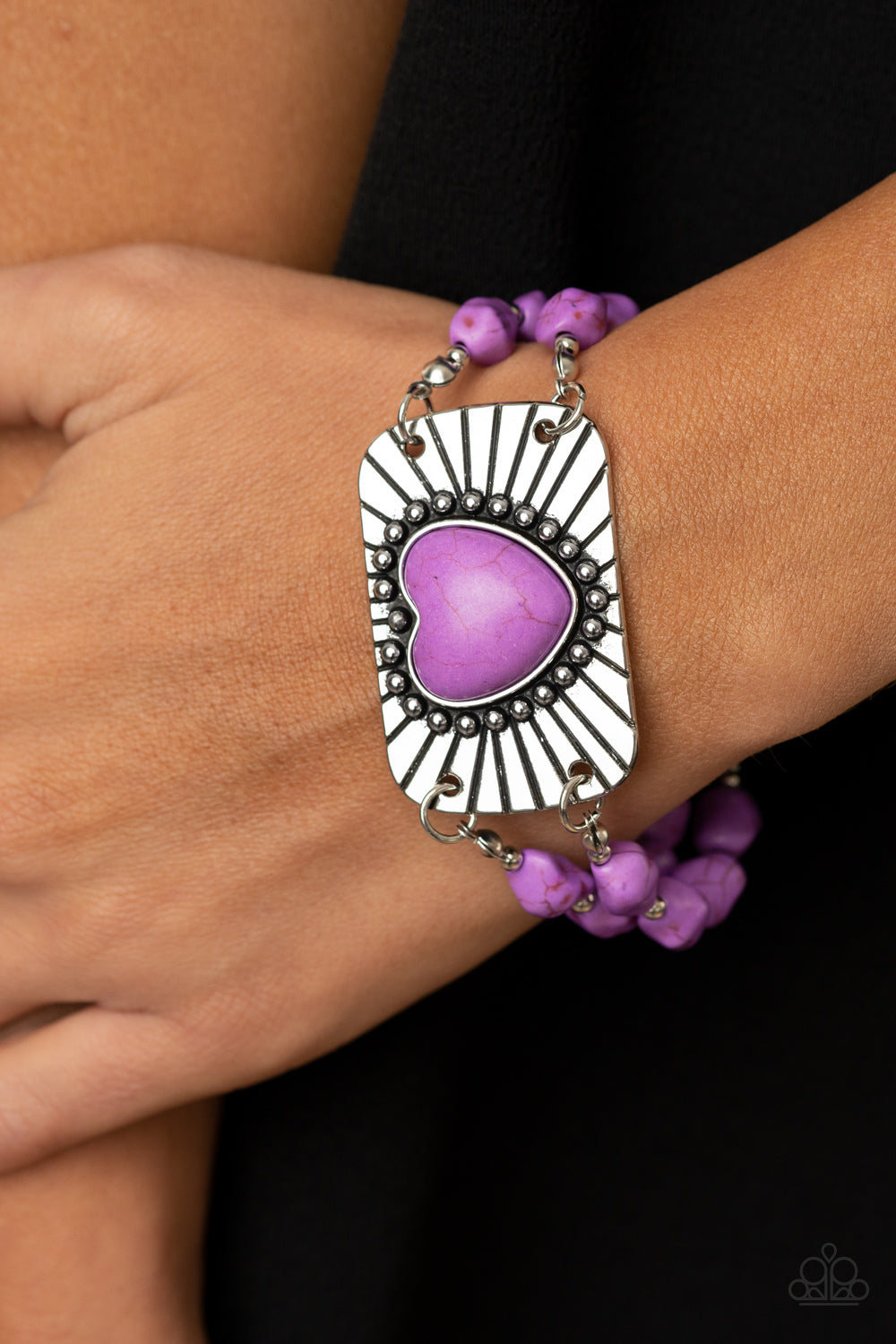 Paparazzi ♥ Sandstone Sweetheart - Purple ♥ Bracelet