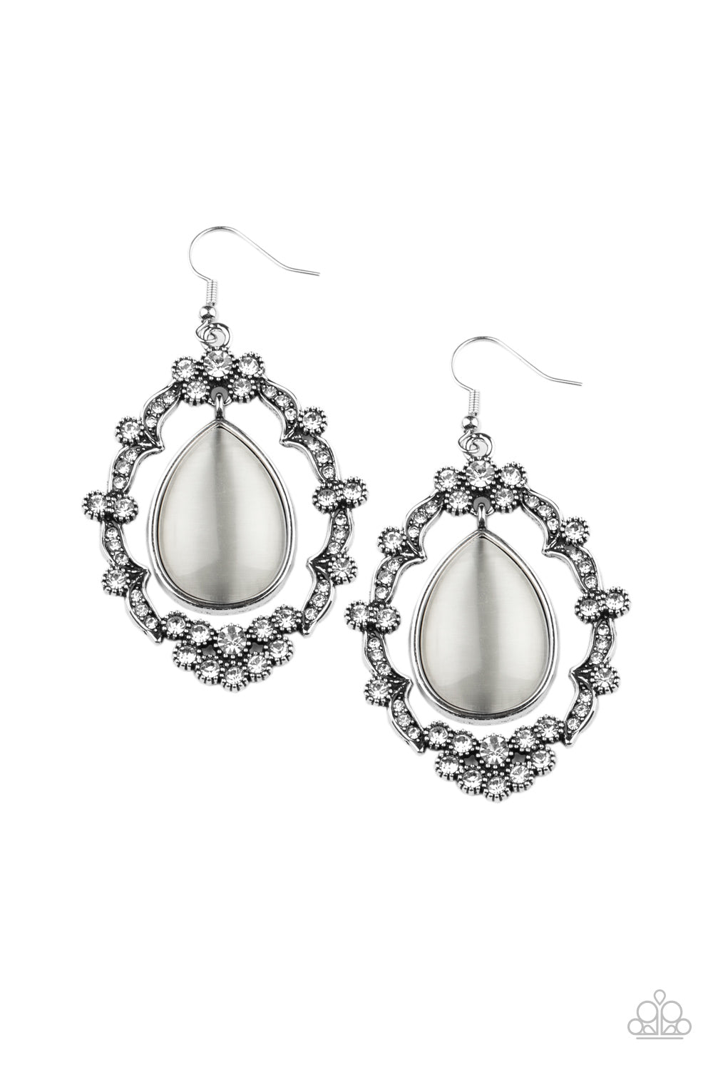 Paparazzi ♥ Icy Eden - White ♥ Earrings