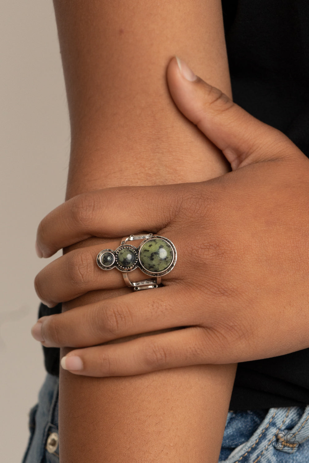 Paparazzi ♥ Marbled Magnificence - Green ♥ Ring