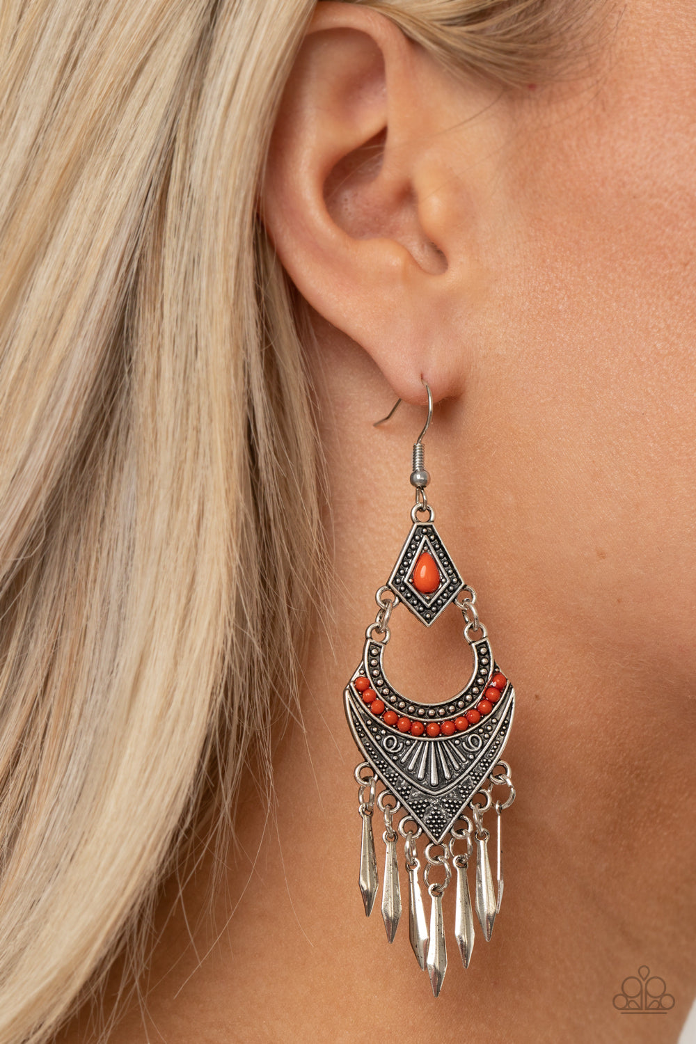 Paparazzi ♥ Trailblazer Beam - Orange ♥ Earrings