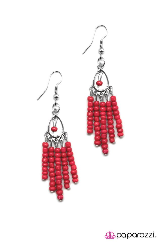Paparazzi ♥ Anasazi Fire - Red ♥ Earrings